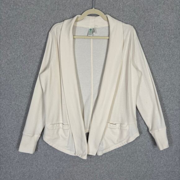 Adventura Cardigan Large Cream Waffle Organic Cotton Poly Neutral Lounge Comfy** - Picture 1 of 10